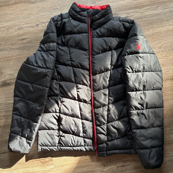 Spyder Black and Red Puffer Jacket - Picture 3 of 3
